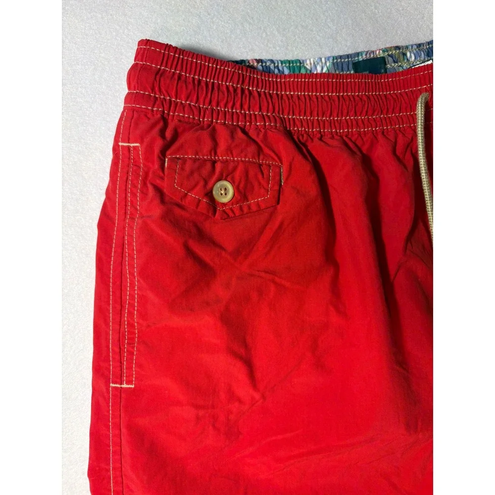 Polo Ralph Lauren Mens Red Swim Trunks XXL Mesh Lined Board Shorts Pony Logo
